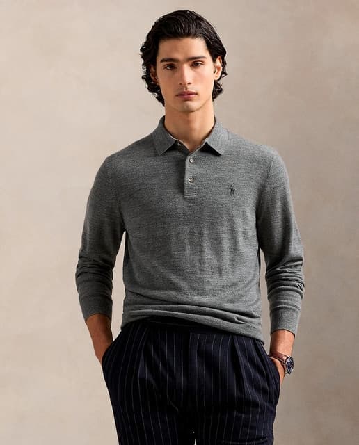 Polo Ralph Lauren Jersey de hombre de lana con cuello polo