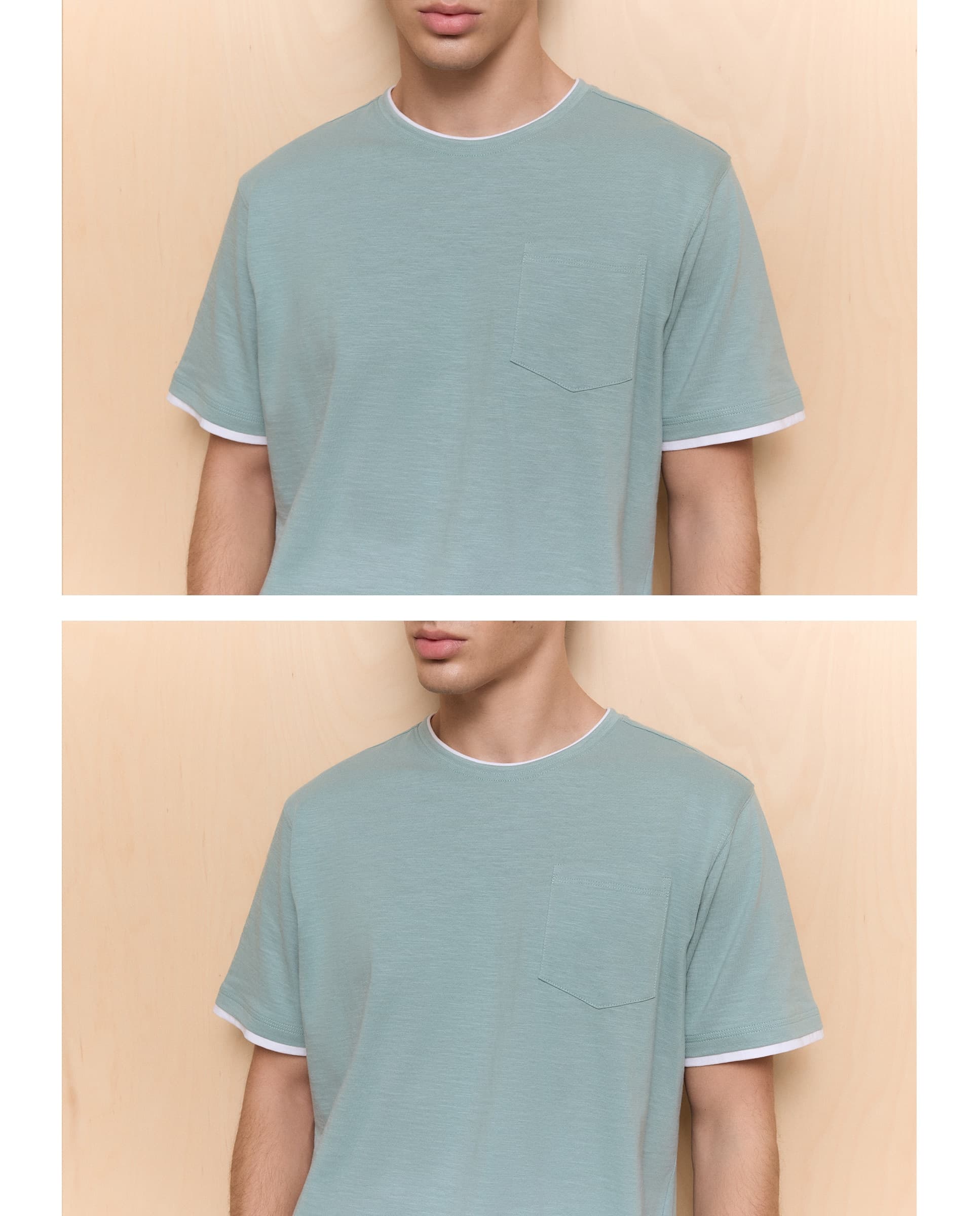 Easy Wear Camiseta manga corta cuello caja de hombre