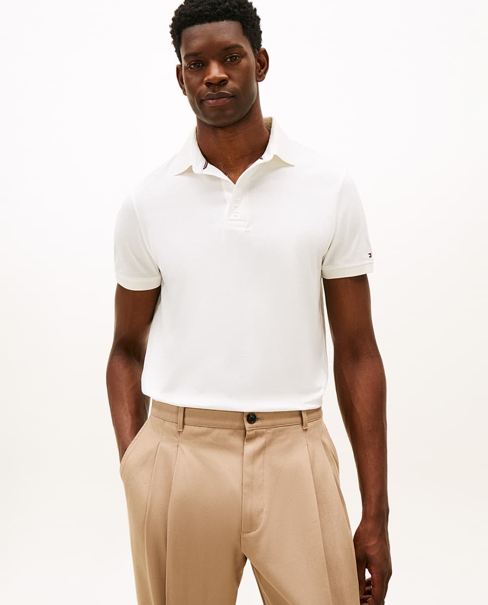 Tommy Hilfiger Polo de caballero de manga corta liso