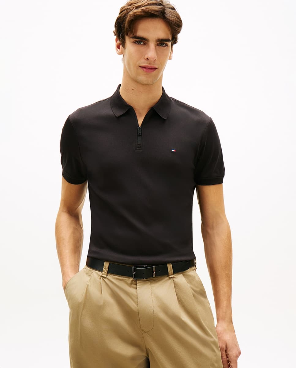Tommy Hilfiger Polo de caballero de manga corta liso
