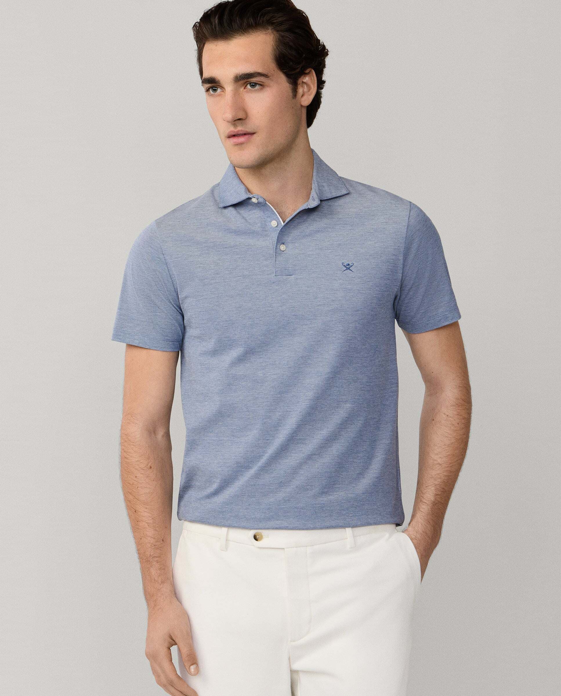 Hackett Polo de hombre piqué oxford manga corta fit clásico