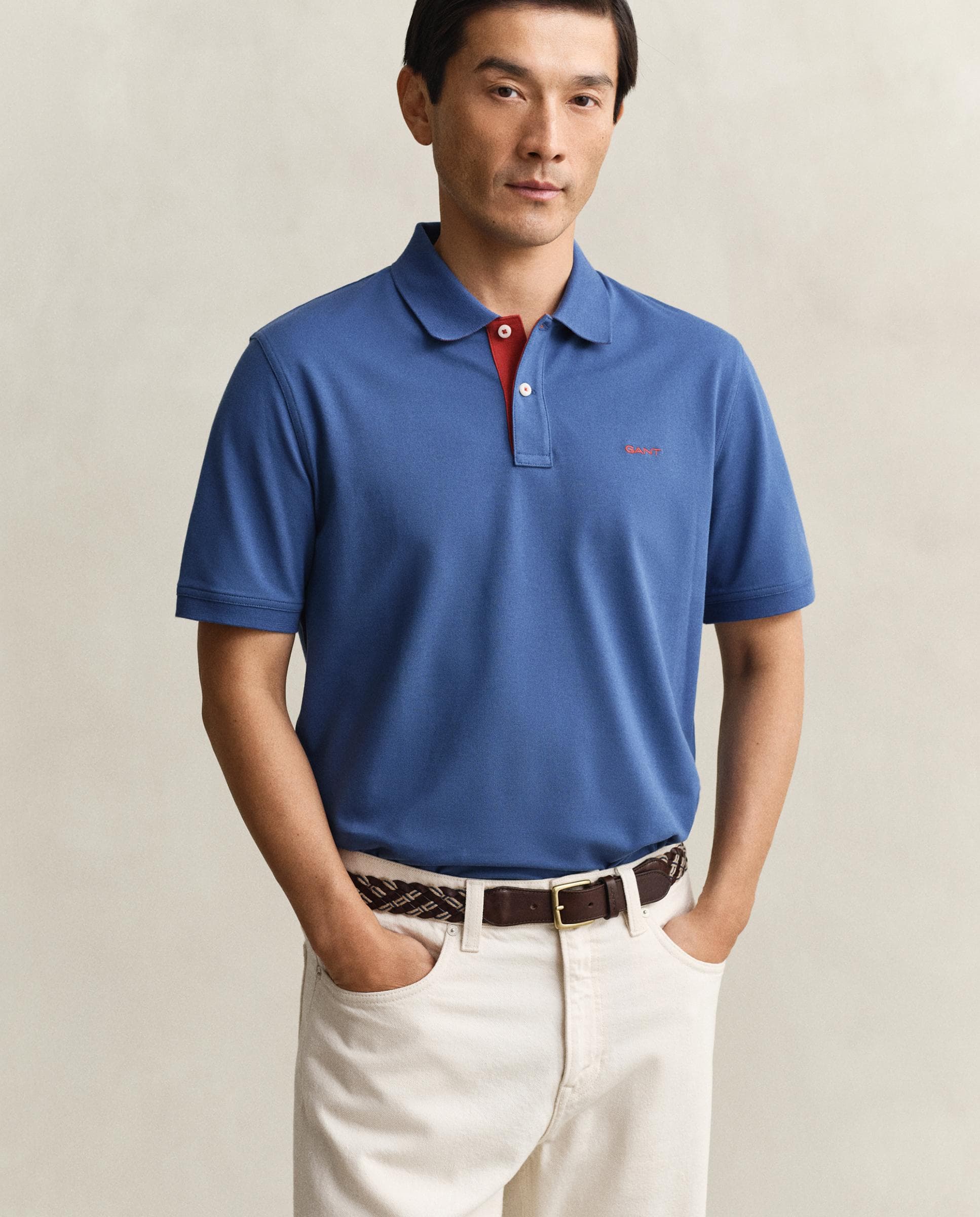 Gant Polo de hombre de piqué con contraste